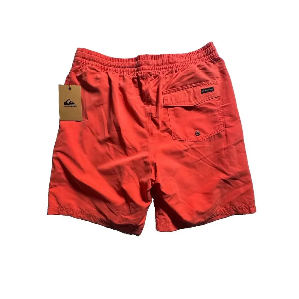 Quiksilver Boys Swim Trunks Size L 14/16 Coral Elastic Waist NWT